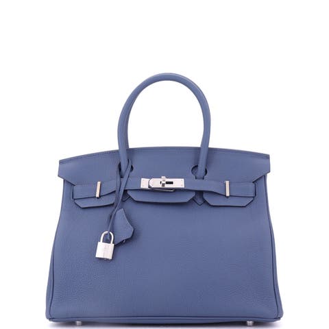 Birkin Handbag Blue Togo with Palladium Hardware 30
