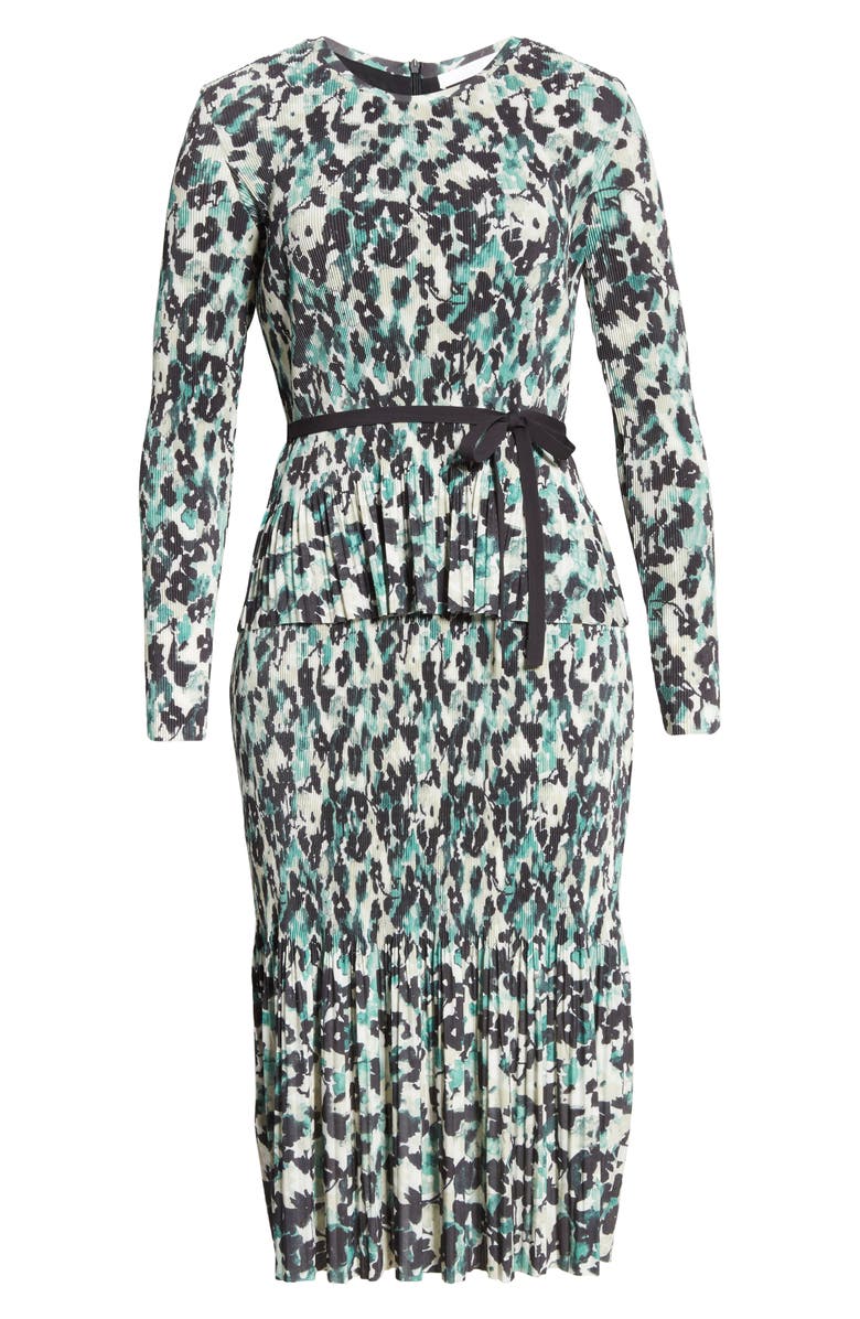 BOSS Etalisa Long Sleeve Jersey Plissé Dress, Alternate, color, 