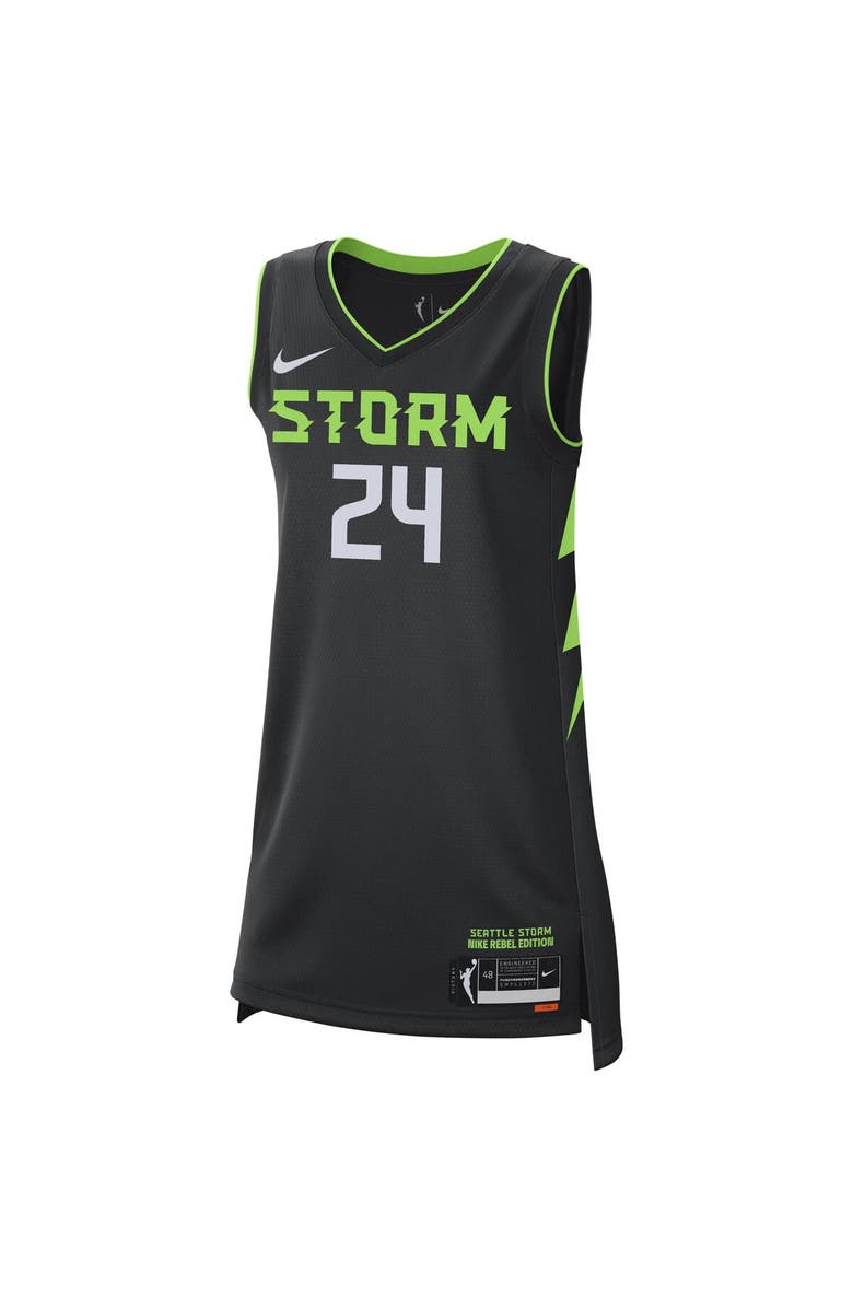 Nike Unisex Nike Jewell Loyd Black Seattle Storm 2024 Rebel Edition Player Jersey, Alternate, color, 