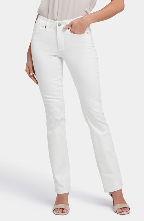 Marilyn Waist Match Straight Leg Jeans (Feather) (Petite)