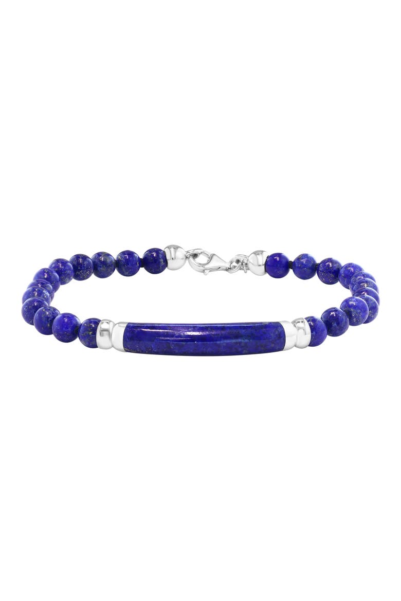 Men's Lapis Lazuli Beaded Bracelet, Main, color, BLUE