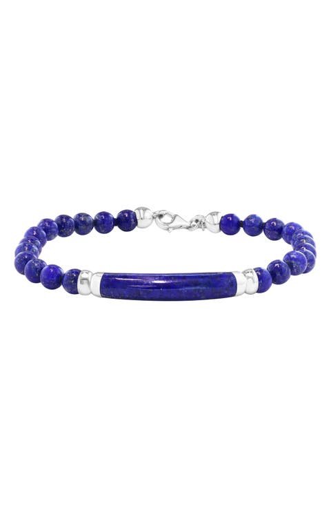 Men's Lapis Lazuli Beaded Bracelet