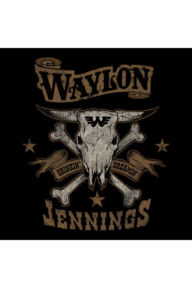 Men's Waylon Jennings Drinkin Dreamin Logo  Graphic T-Shirt, Alternate, color, Black