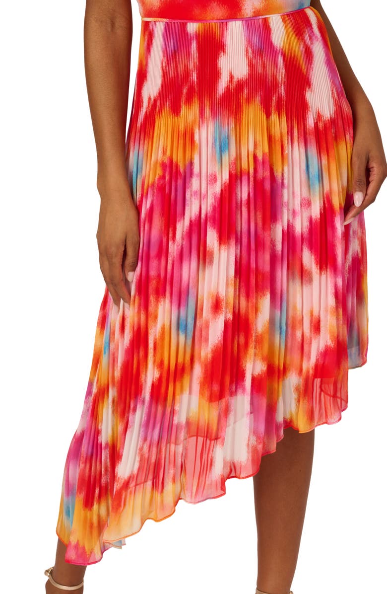 Adrianna Papell One-Shoulder Chiffon Midi Dress, Alternate, color, 