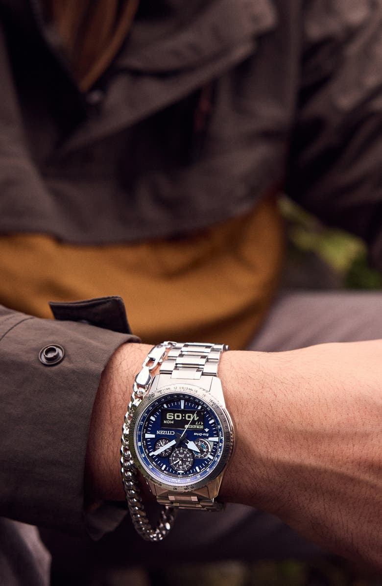 Citizen Promaster Skyhawk Eco-Drive Chronograph Bracelet Watch, 43mm, Alternate, color, Gray