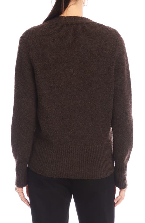 Karen Kane Surplice V-neck Sweater In Brown
