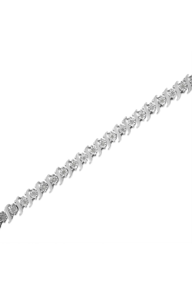 Haus of Brilliance Silver 1/4 Cttw Diamond Miracle-Set "S" Link Tennis Bracelet, Alternate, color, White