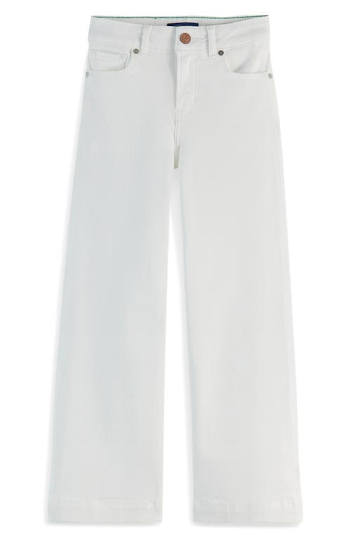 Scotch & Soda Kids' The Wave Wide Leg Jeans In Tennis White