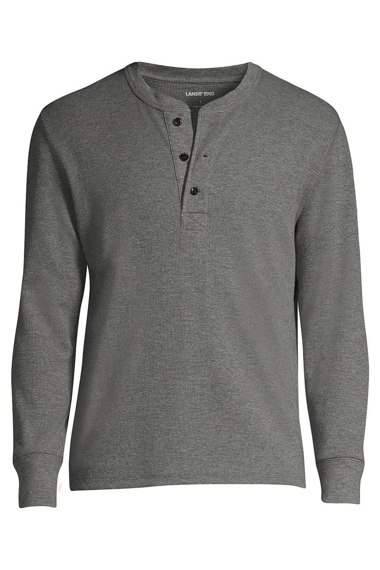 Long Sleeve Thermal Waffle Henley, Alternate, color, Pewter Heather