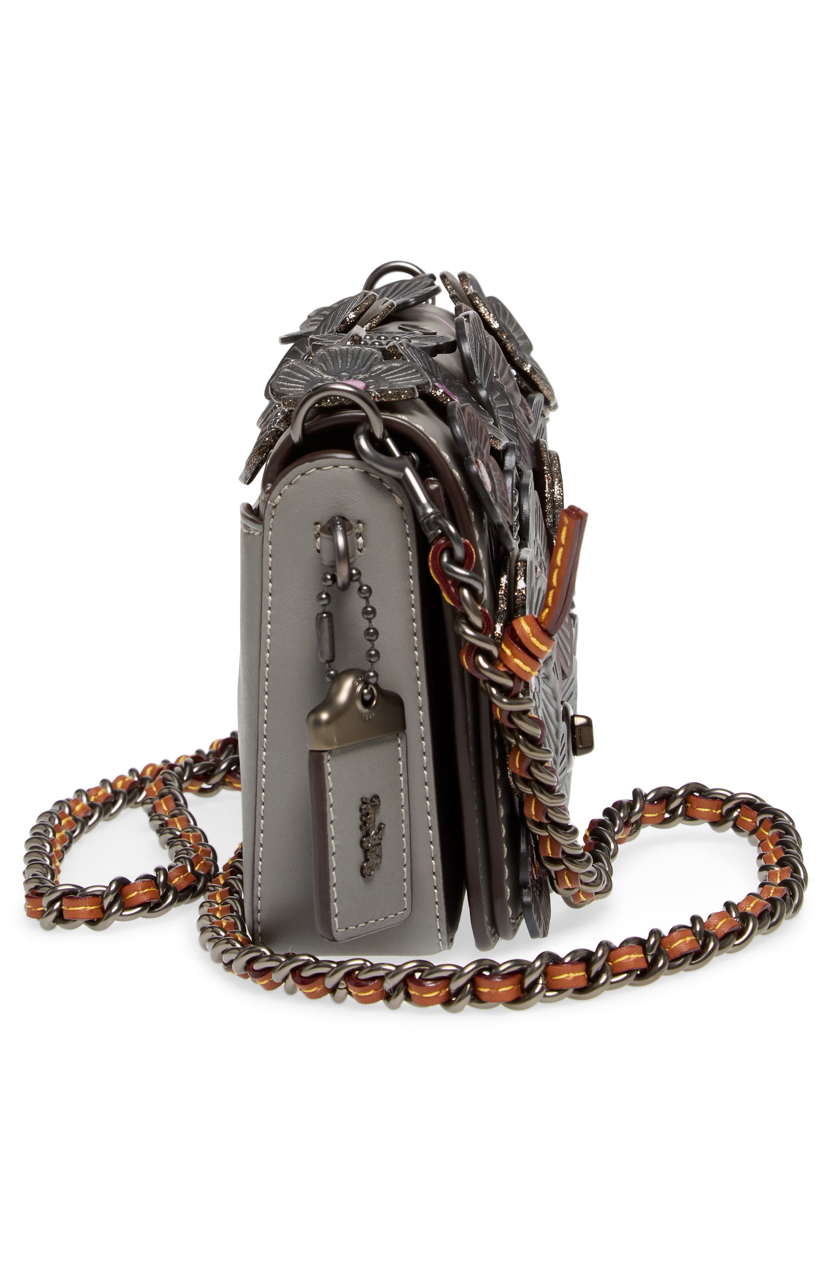 COACH 1941 'Dinky' Flower Appliqué Leather Crossbody Bag, Alternate, color, 