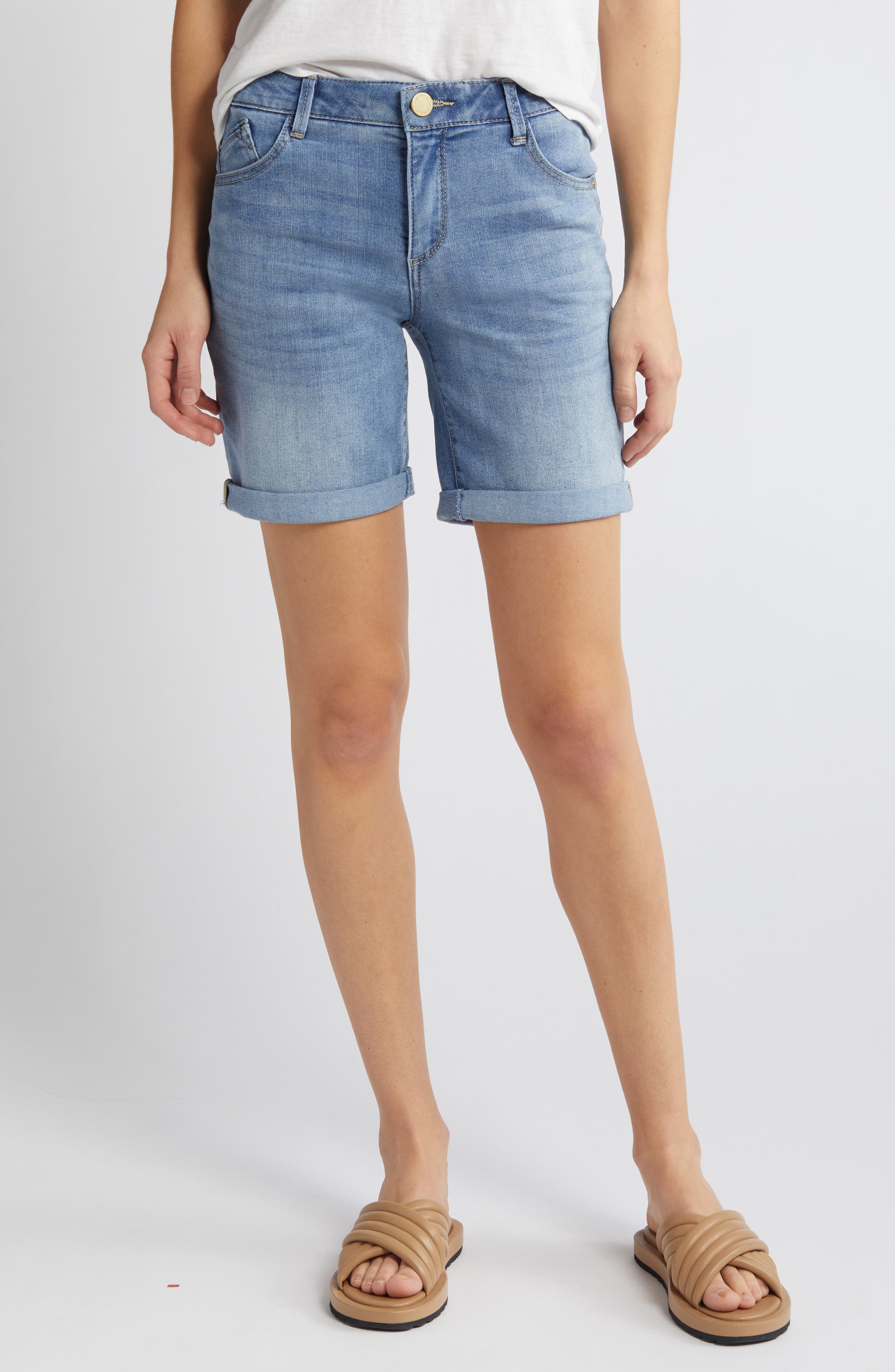 Wit & Wisdom 'Ab'Solution Denim Rolled Bermuda Shorts