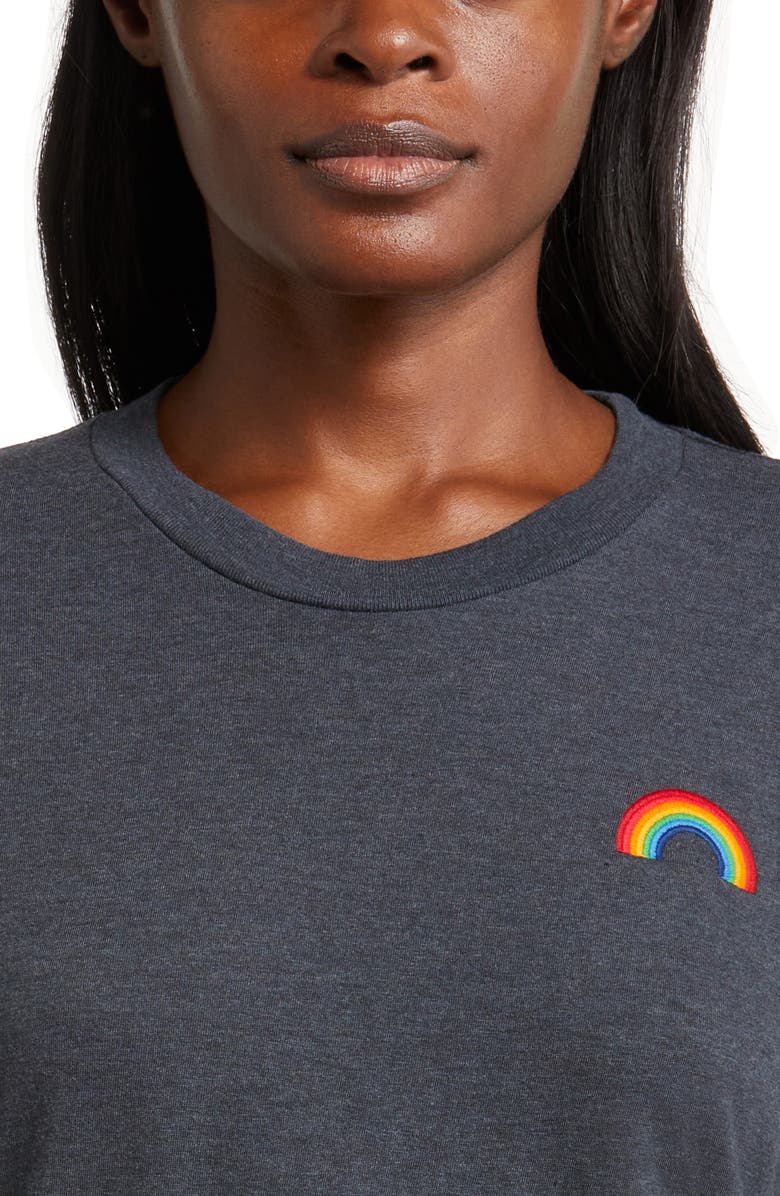 Aviator Nation Embroidered Rainbow T-Shirt, Alternate, color, 