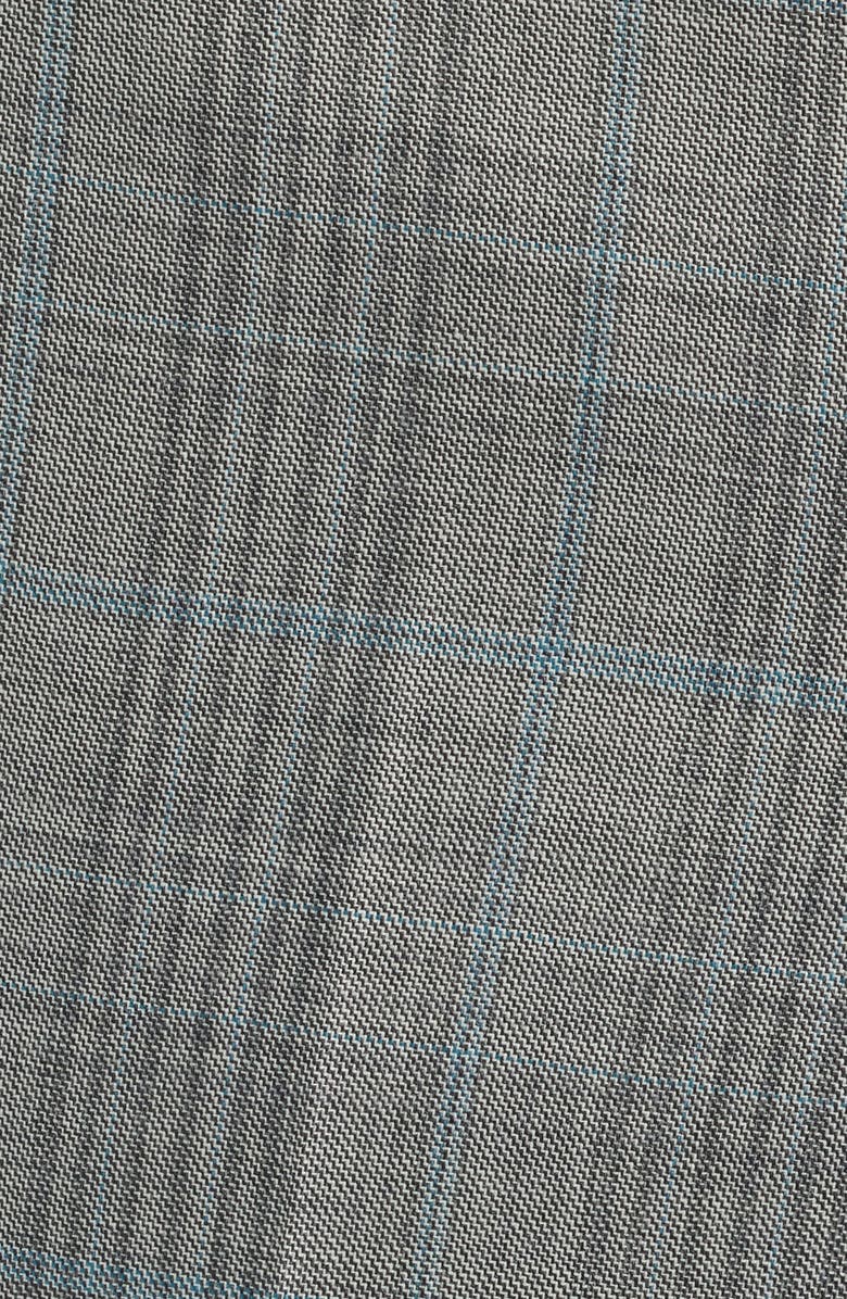 Zanella Parker Flat Front Plaid Wool Dress Pants, Alternate, color, Stone