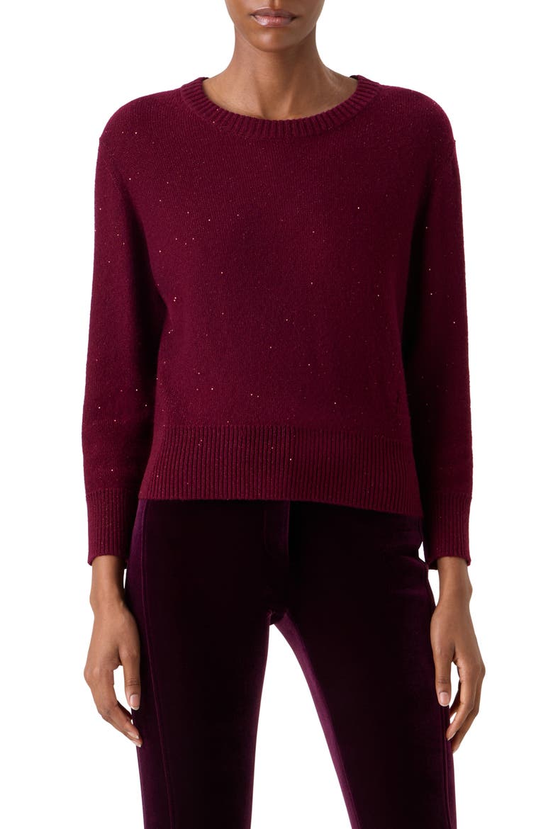 Sequin Cashmere Blend Sweater, Main, color, MERLOT RED
