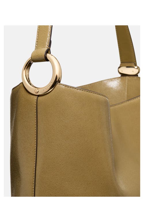 Kate Spade New York Halo Glazed Large Leather Bucket Bag In Green