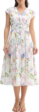 Mila Mae Eyelet A-Line Midi Dress