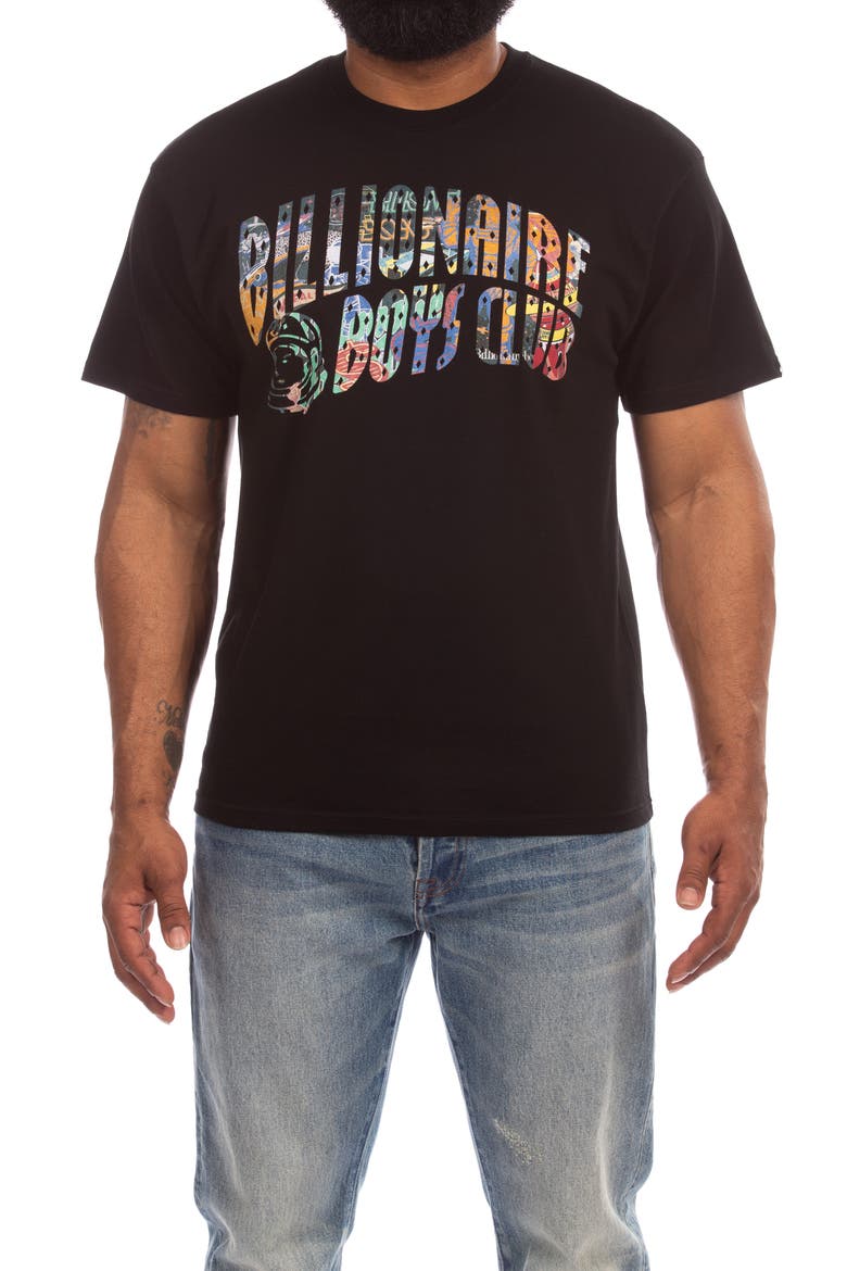 Curve Logo Cotton Graphic T-Shirt, Main, color, BLACK