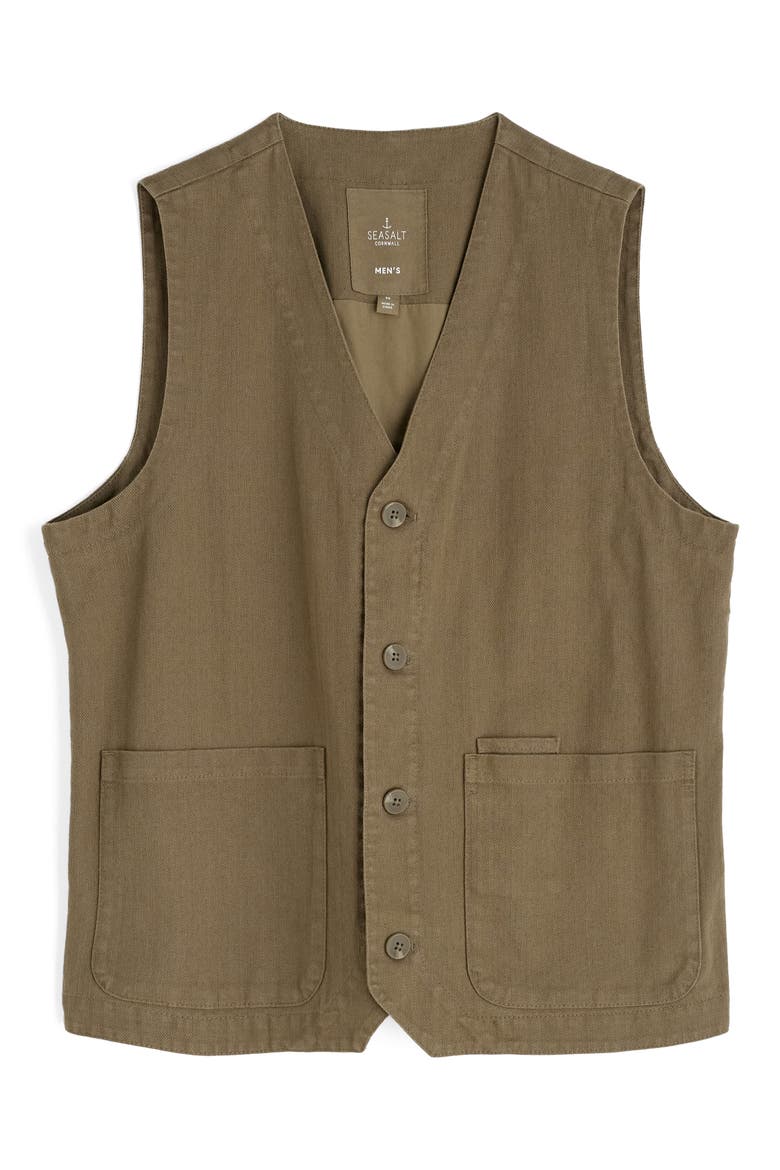 Tollgate Linen & Organic Cotton Vest, Alternate, color, RIVERBED