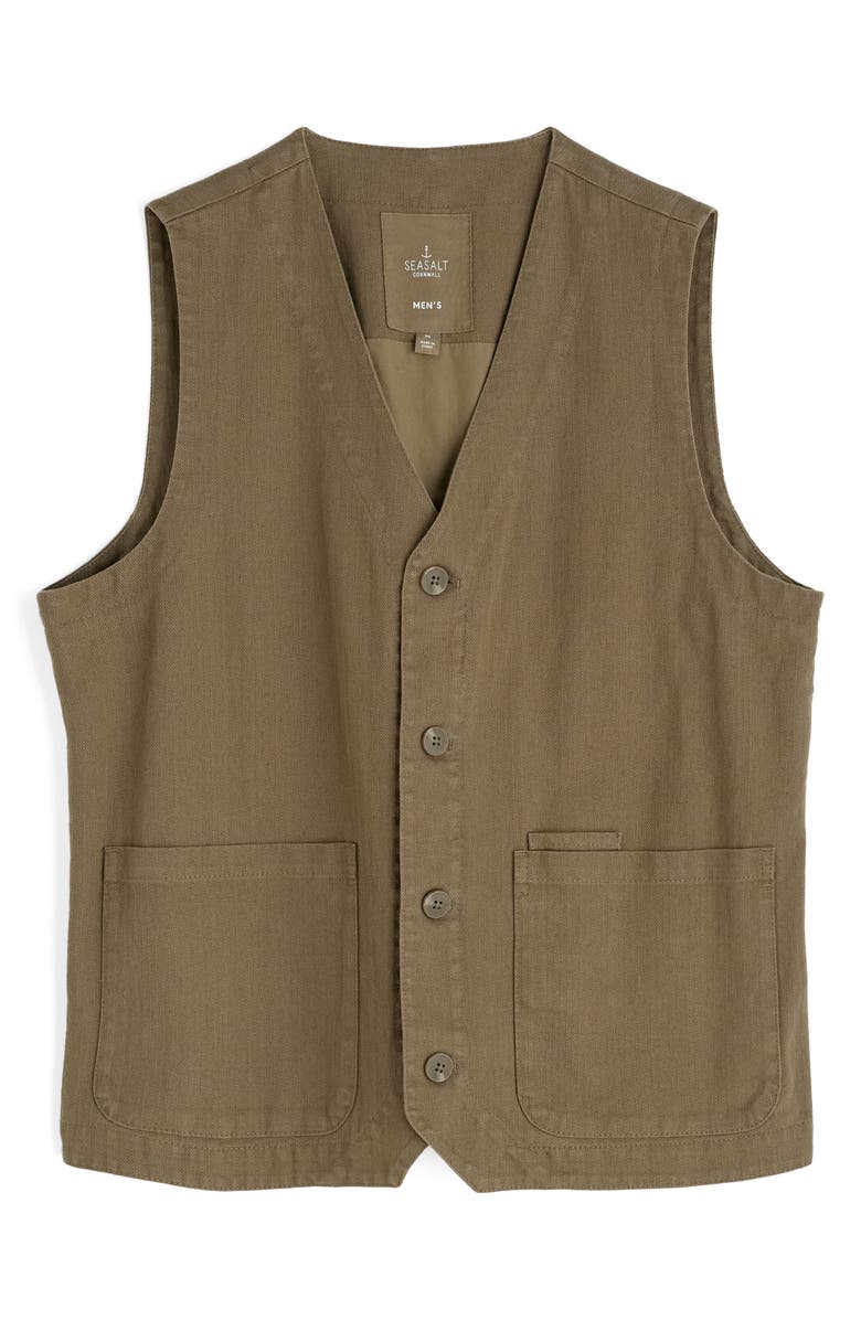 Seasalt Cornwall Tollgate Linen & Organic Cotton Vest, Alternate, color, Riverbed