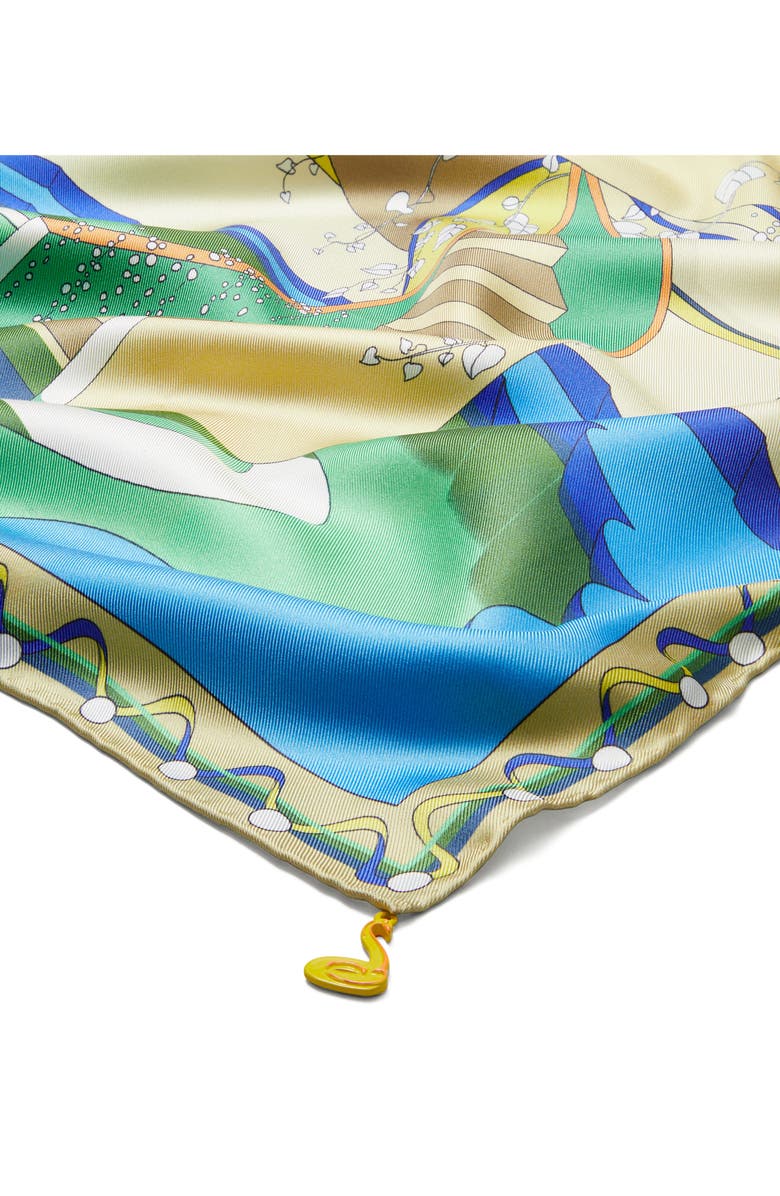 Tory Burch The Pool Square Silk Scarf, Alternate, color, The Pool Square Blue
