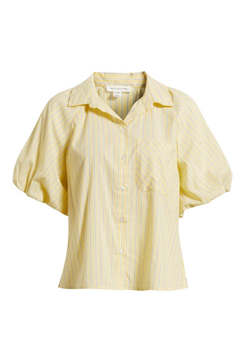 Biance Bubble Sleeve Button-Up Top, Alternate, color, LEMON DROP