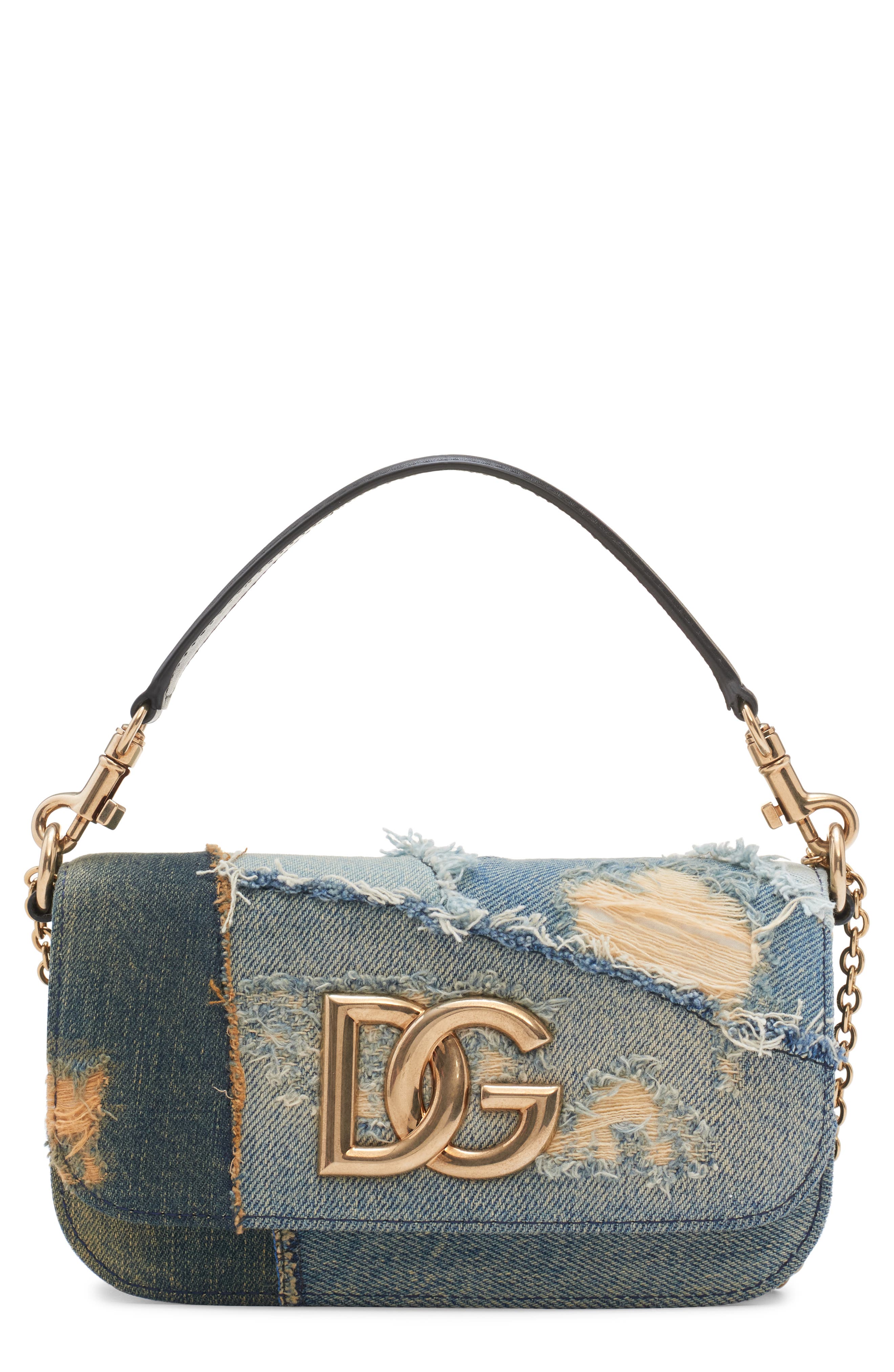 Dolce&Gabbana 3.5 Patchwork Denim Shoulder Bag | Nordstrom