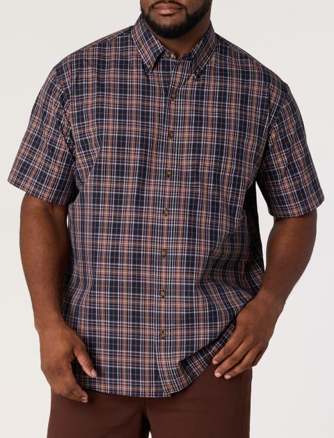 Big & Tall Easy-care Plaid Sport Shirt V3