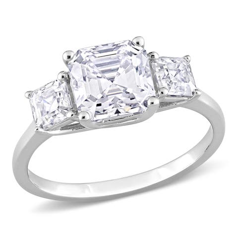 2-3/4CT DEW Moissanite 3-Stone Ring