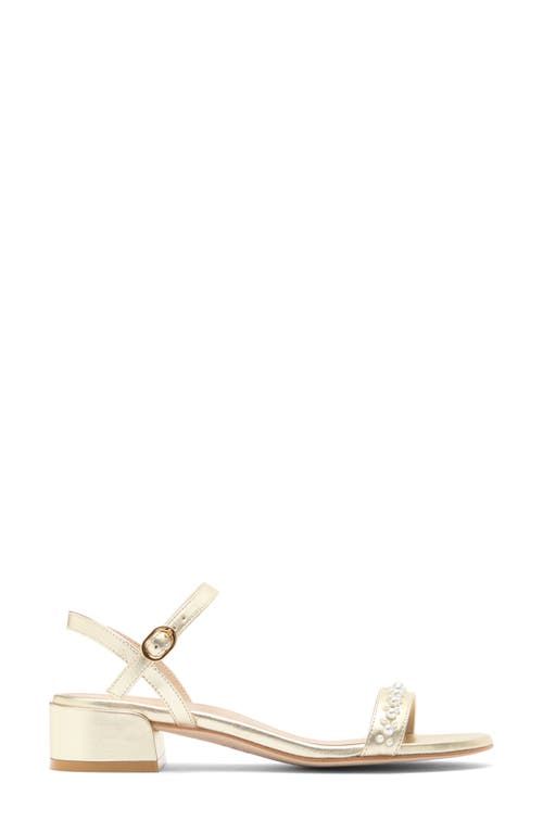 Stuart Weitzman Dancer Demipearl Sandal In Platino