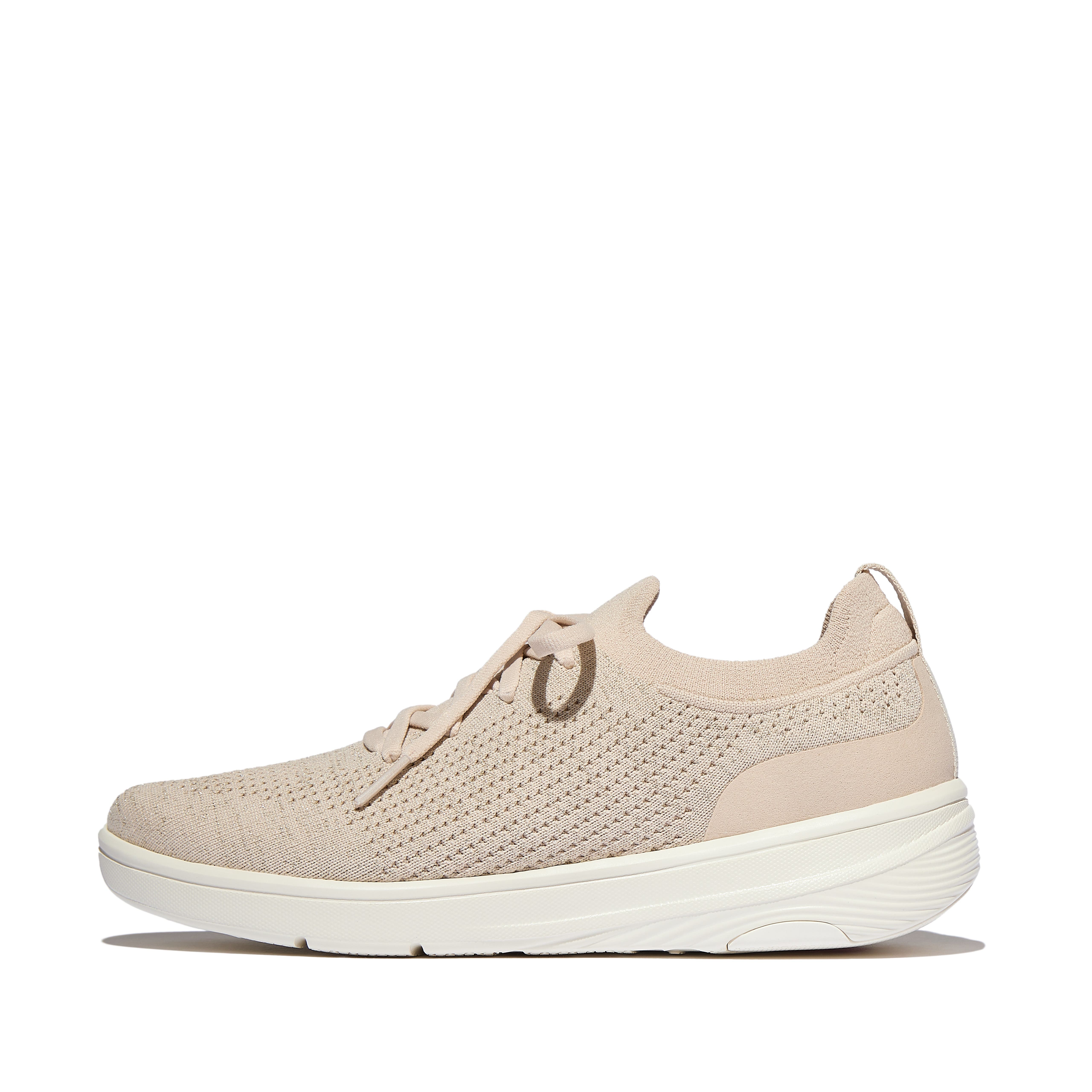 Super-Q Knit Slip-On Laced Sneakers, Alternate, color, Stone Beige/Platino