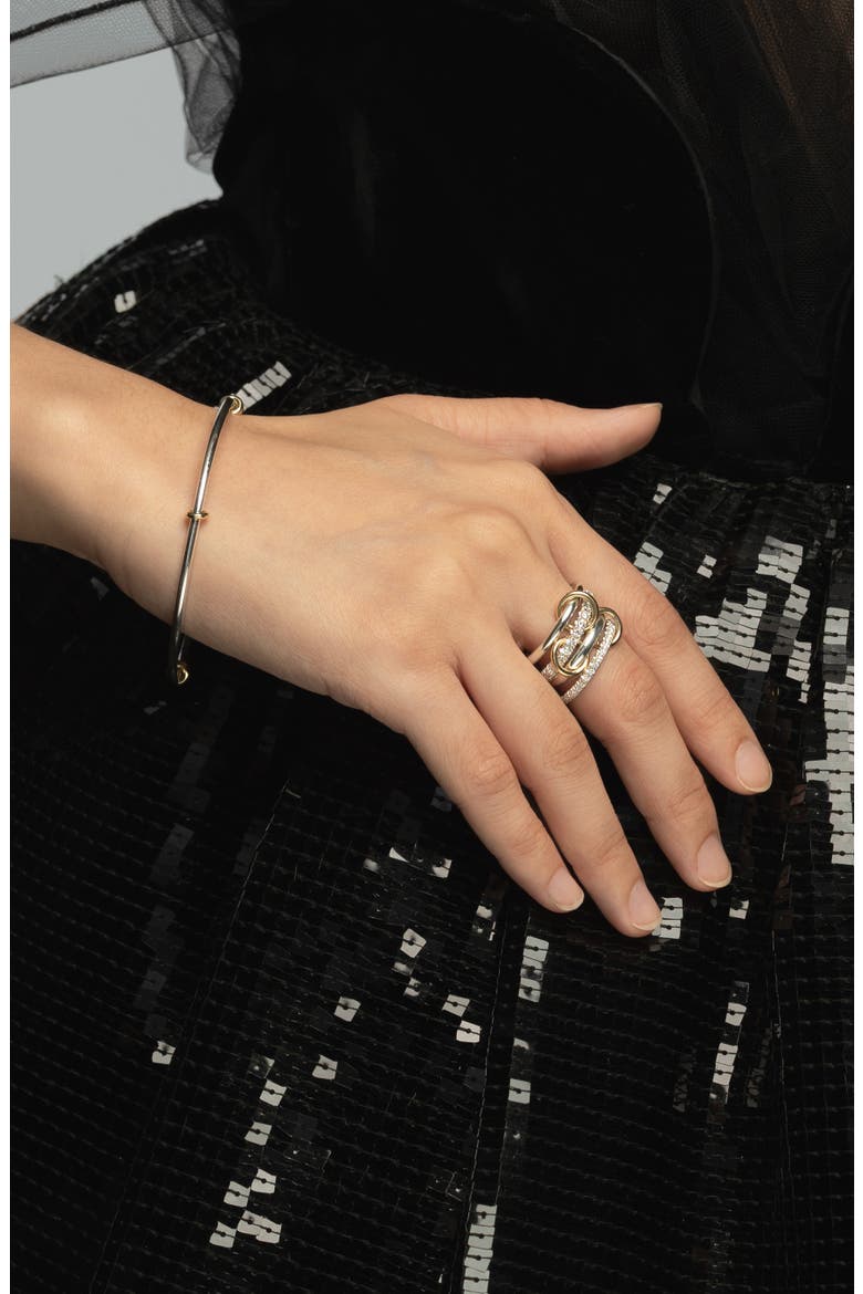 Halley SG Deux Diamond Linked Band Ring, Alternate, color, MIX