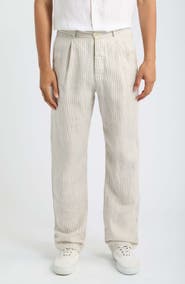 ALEX CRANE Alta Pleated Linen Trousers