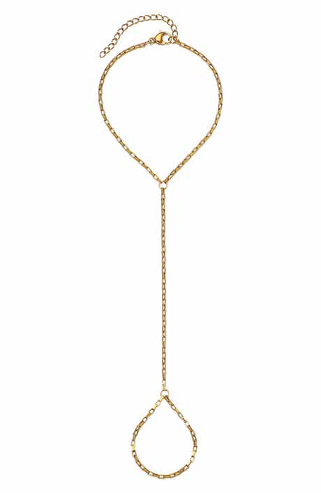 Adornia 18K Gold Plated Hand Chain Bracelet