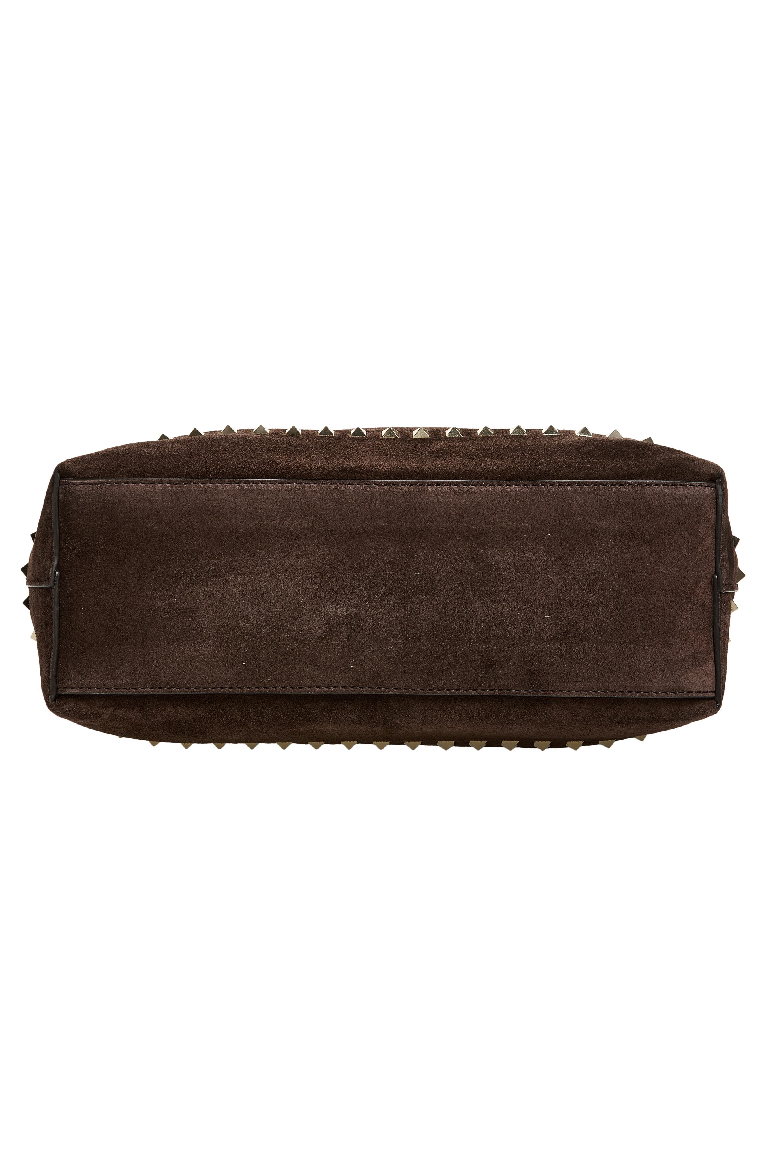 Medium Rockstud Suede Tote, Alternate, color, BROWN