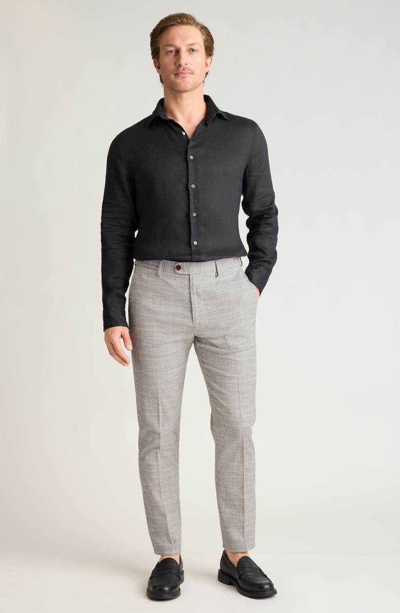 Bonobos Primo Slim Fit Plaid Stretch Twill Chinos, Alternate, color, Gray Plaid