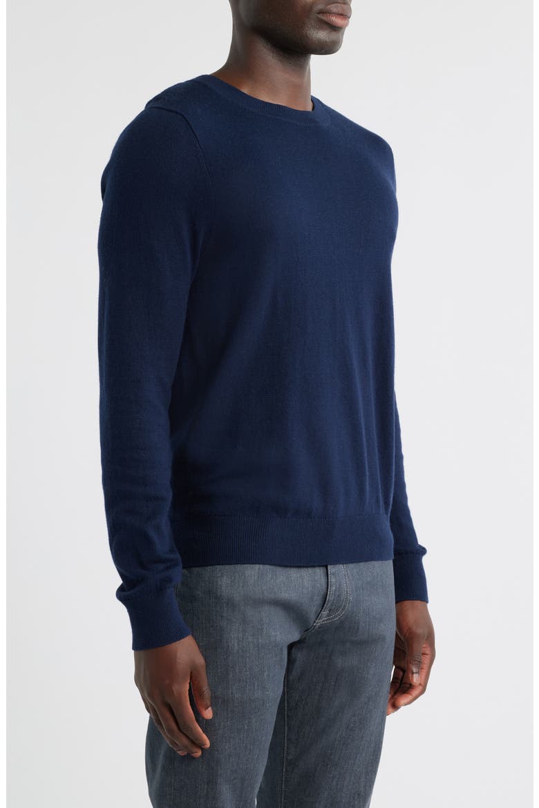 Crewneck Cotton & Cashmere Sweater, Alternate, color, NAVY NIGHT