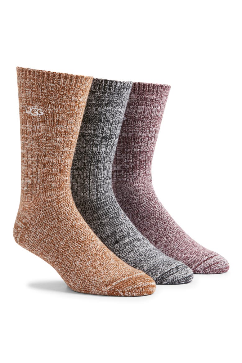 3-Pack Assorted Trey Rib Knit Cozy Socks, Main, color, BCKW