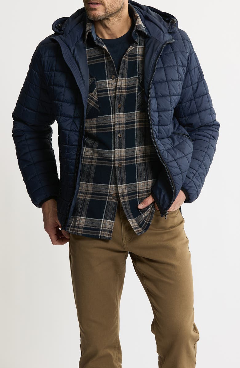 JACHS Hooded Quilted Puffer Jacket, Main, color, Navy
