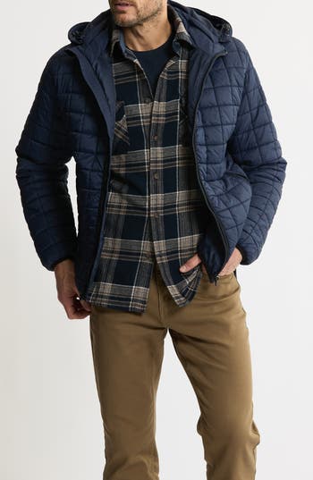 Jachs Hooded Quilted Puffer Jacket In Blue
