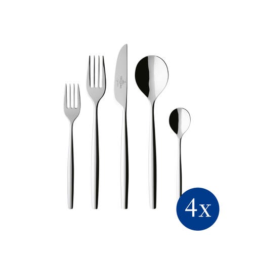 Villeroy & Boch Metrochic 20 Piece Place Setting Flatware In Stainless Steel