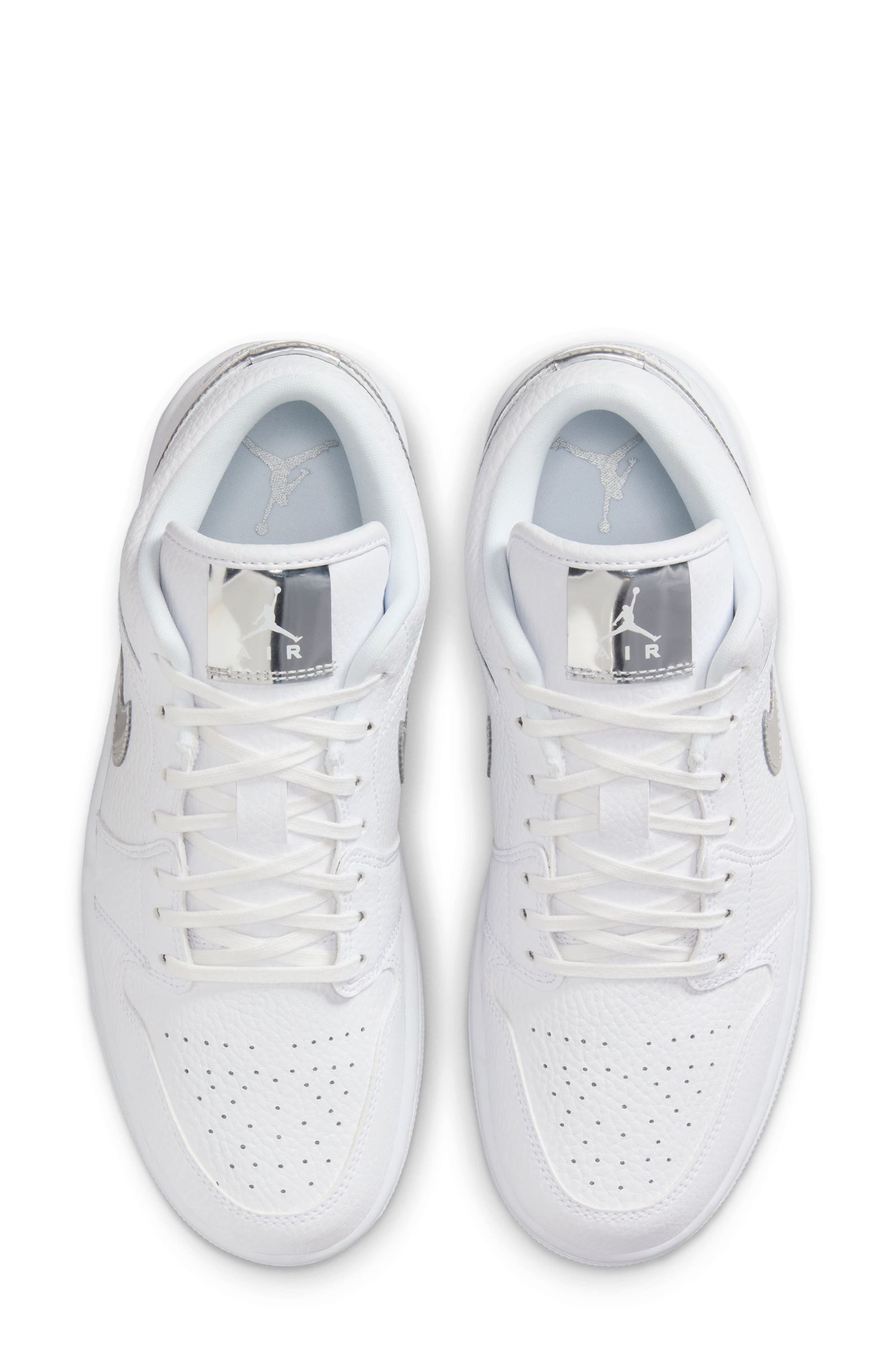 Jordan Air Jordan 1 Low SE Basketball Sneaker, Alternate, color, White/ White/ Metallic Silver