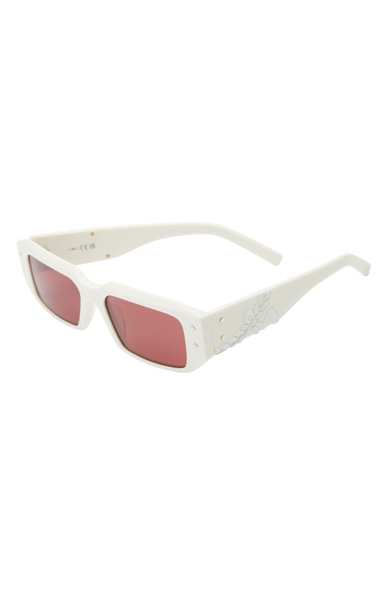 MCM 53mm Rectangular Sunglasses, Alternate, color, Ivory / Bordeaux