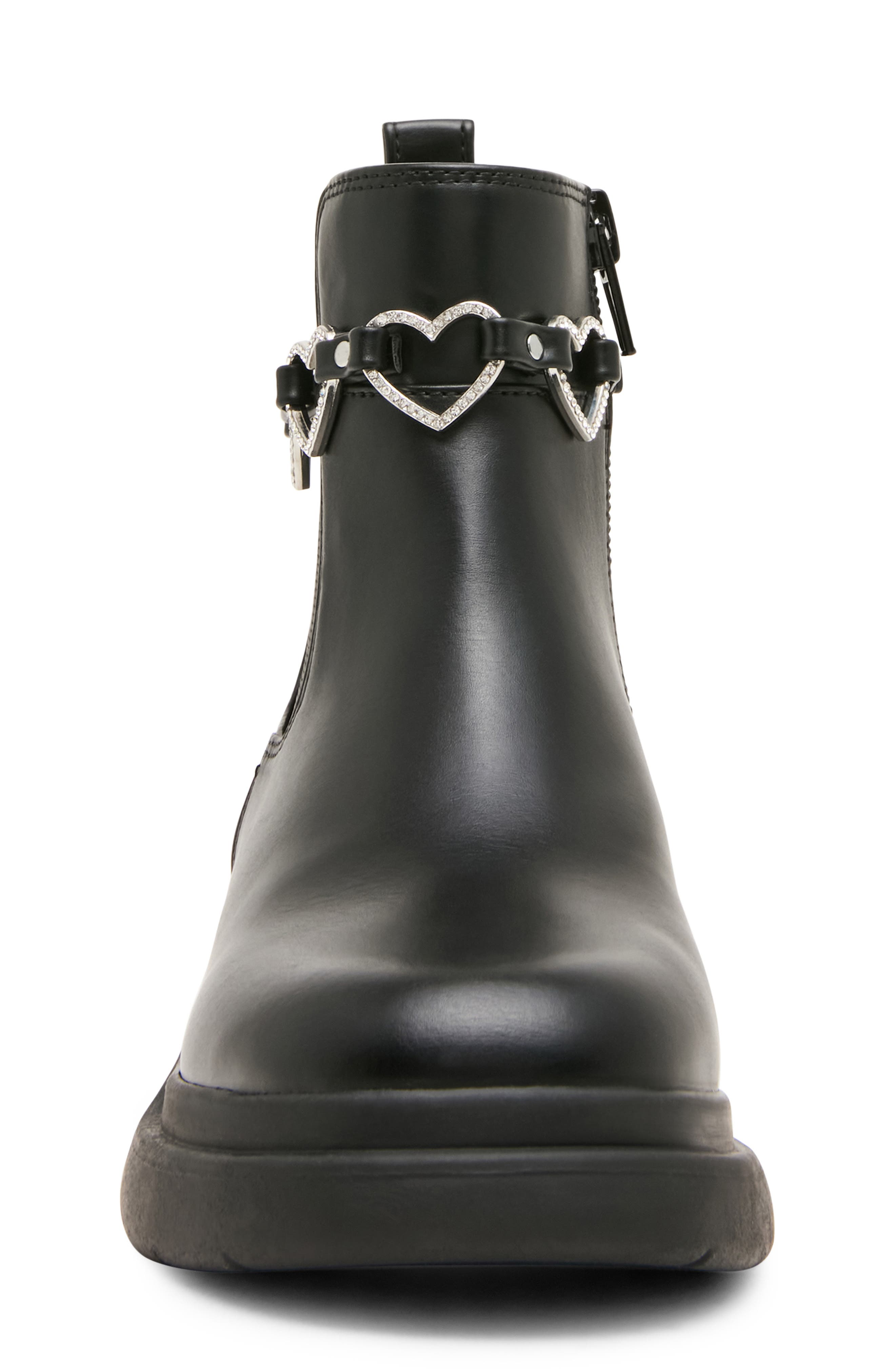 Kids' Jwalden Heart Chain Chelsea Boot, Alternate, color, BLACK
