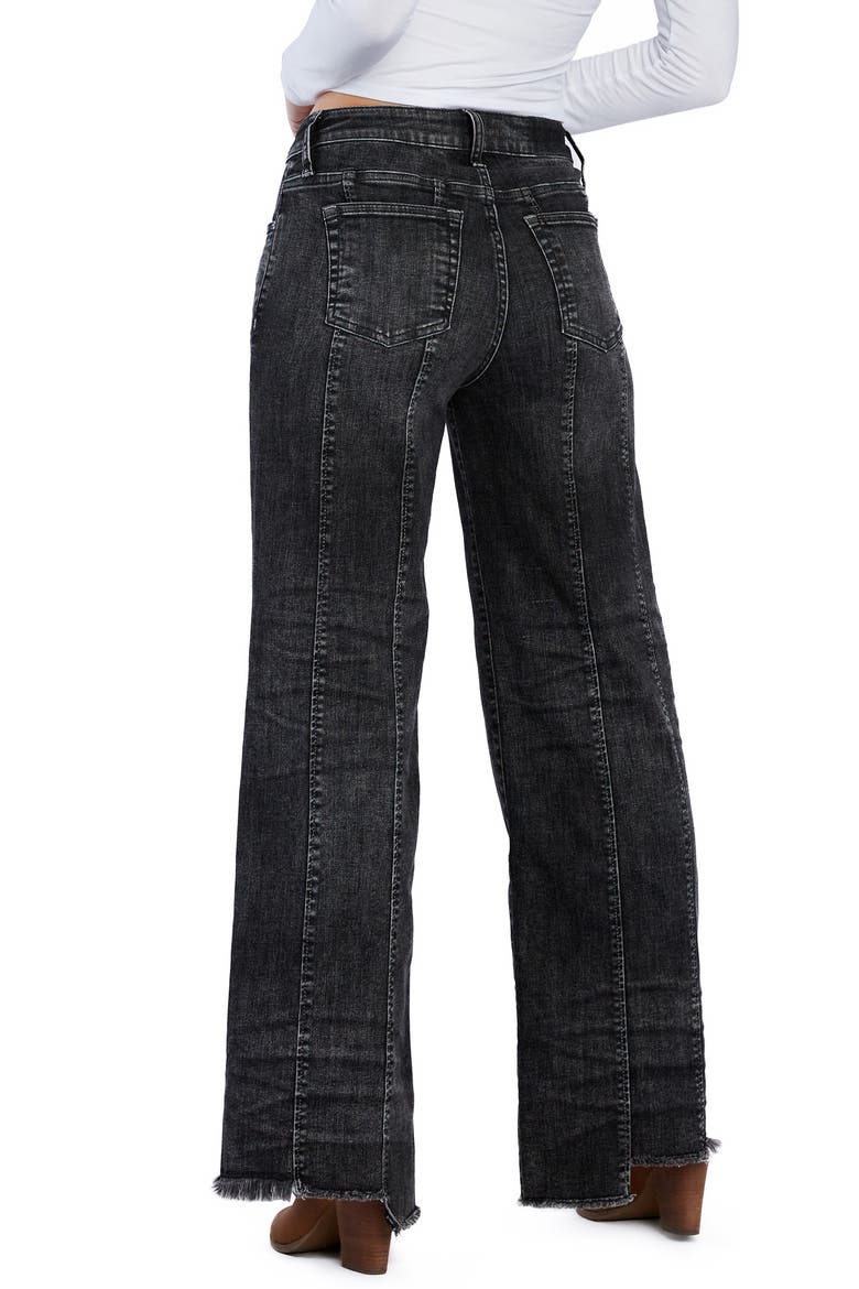 Seamed Step Hem Wide Leg Jeans, Alternate, color, STORMY GREY