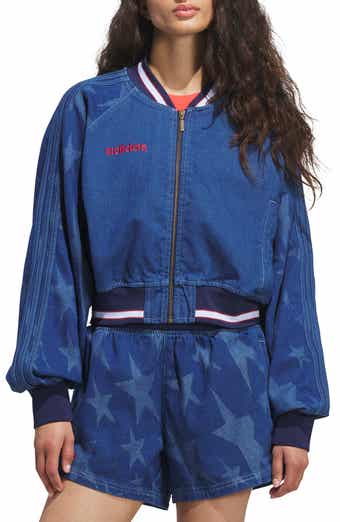SST Denim Graphic Varsity Bomber Jacket