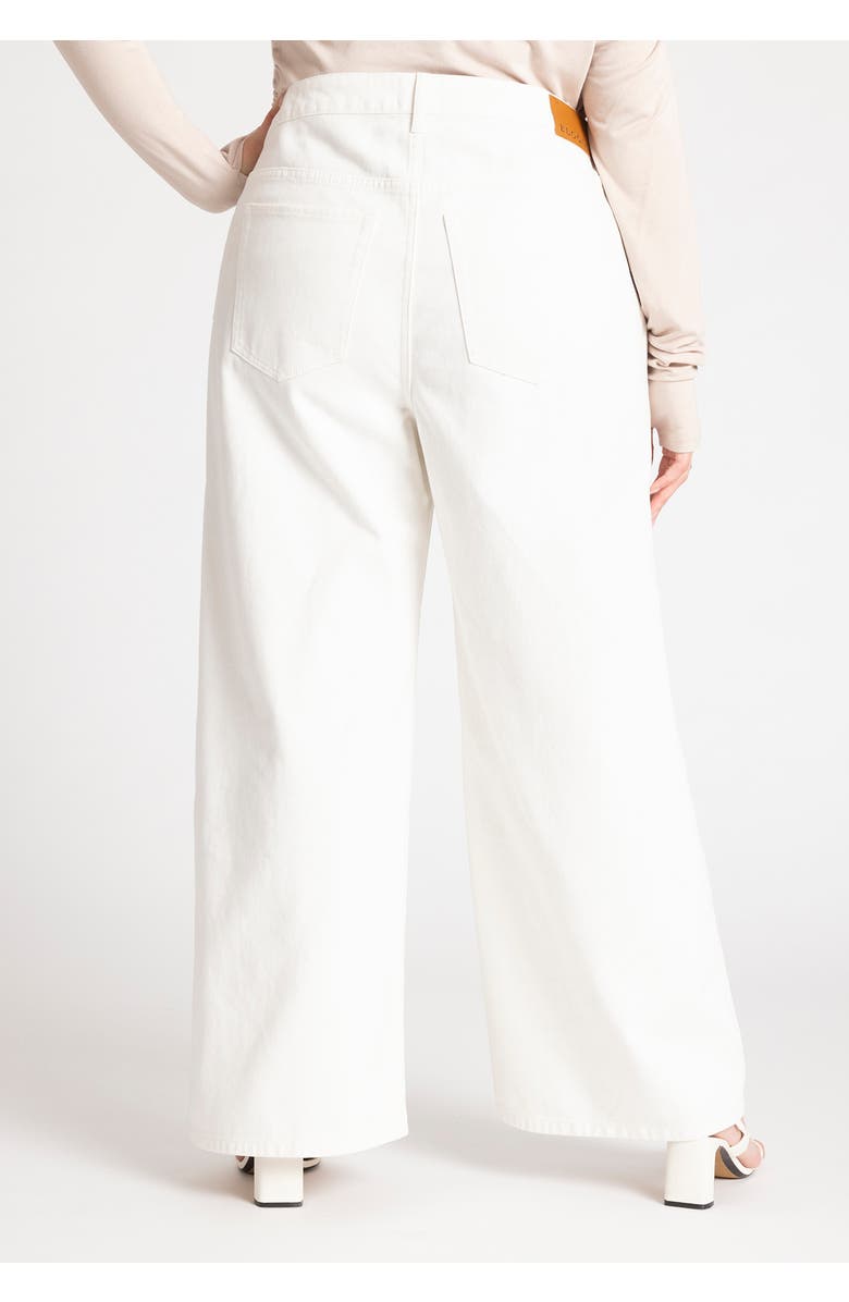 ELOQUII The Yvette Rigid Wide Leg Jean, Alternate, color, White