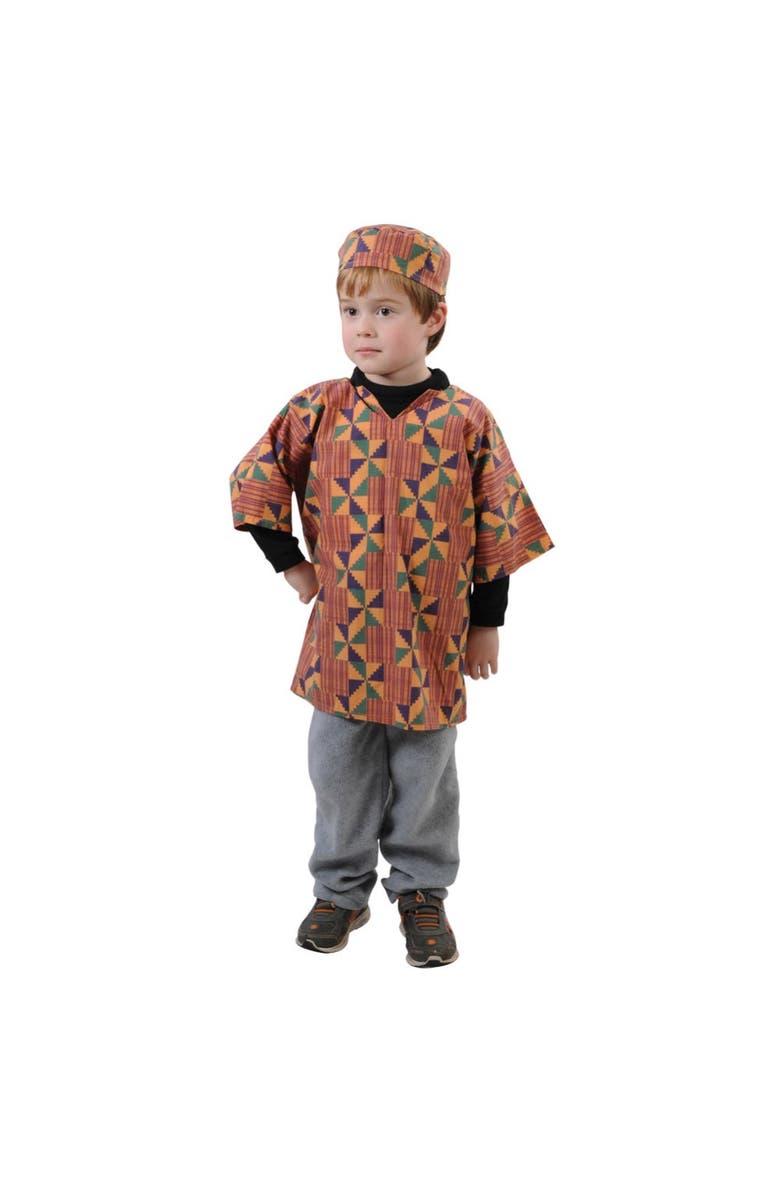 Kaplan Early Learning Company Festive Kente-Inspired Dashiki Boy Garment, Alternate, color, Multicolored