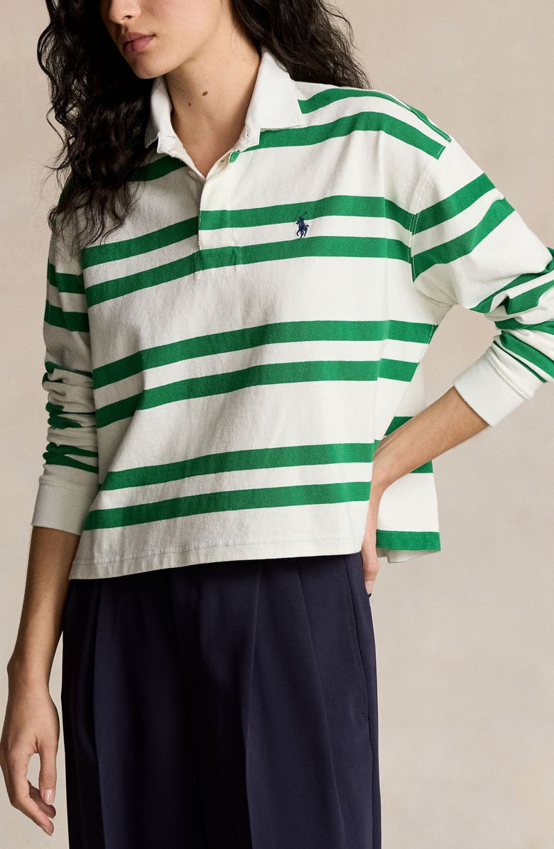 Polo Ralph Lauren Stripe Cotton Rugby Shirt, Alternate, color,