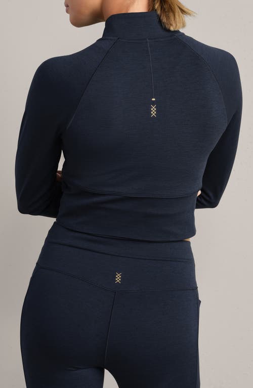 Rhone Revive Crop Quarter Zip Top In Blue