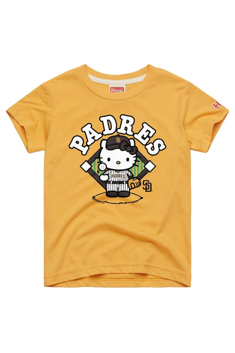 Youth Homage  Gold San Diego Padres Hello Kitty x MLB Tri-Blend T-Shirt, Main, color, Gold